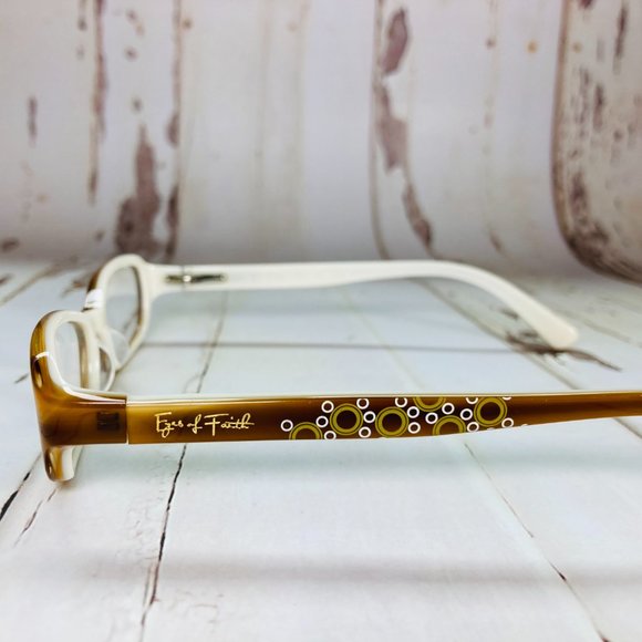 Eyes of Faith Kids Rectangular Brown Honey Eyeglasses Glasses Frames NWOT main image 10